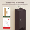 SoBuy BZR34-II-BR Meuble Colonne Salle de Bain, Armoire de Rangement Placard de Rangement Étroite, 1 Tiroir, 2 Portes et 5 Compartiments Ouverts, Étagères Réglables, Brun, 20x20x180 cm