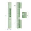 SoBuy BZR34-II-GR Meuble Colonne Salle de Bain, Armoire de Rangement Étroite avec Tiroir et Étagères Réglables - Meuble Salle de Bain Compact pour WC, Petits Espaces - Vert clair, MDF, 20x20x180cm