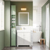 SoBuy BZR34-II-GR Meuble Colonne Salle de Bain, Armoire de Rangement Étroite avec Tiroir et Étagères Réglables - Meuble Salle de Bain Compact pour WC, Petits Espaces - Vert clair, MDF, 20x20x180cm