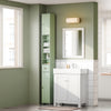SoBuy BZR34-II-GR Meuble Colonne Salle de Bain, Armoire de Rangement Étroite avec Tiroir et Étagères Réglables - Meuble Salle de Bain Compact pour WC, Petits Espaces - Vert clair, MDF, 20x20x180cm