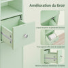 SoBuy BZR34-II-GR Meuble Colonne Salle de Bain, Armoire de Rangement Étroite avec Tiroir et Étagères Réglables - Meuble Salle de Bain Compact pour WC, Petits Espaces - Vert clair, MDF, 20x20x180cm