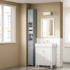 SoBuy BZR34-II-HG Meuble Colonne Salle de Bain 20 cm - Armoire de Rangement Étroite avec Tiroir et Étagères Réglables - Meuble Salle de Bain Compact pour WC, Petits Espaces Gris MDF, 20x20x180cm