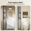 SoBuy BZR34-II-HG Meuble Colonne Salle de Bain 20 cm - Armoire de Rangement Étroite avec Tiroir et Étagères Réglables - Meuble Salle de Bain Compact pour WC, Petits Espaces Gris MDF, 20x20x180cm