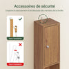 SoBuy BZR34-II-PF Meuble Colonne Salle de Bain 20 cm - Armoire de Rangement Étroite avec Tiroir et Étagères Réglables - Meuble Salle de Bain Compact pour WC, Petits Espaces - Bois, L20xP20xH180cm