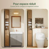 SoBuy BZR34-II-PF Meuble Colonne Salle de Bain 20 cm - Armoire de Rangement Étroite avec Tiroir et Étagères Réglables - Meuble Salle de Bain Compact pour WC, Petits Espaces - Bois, L20xP20xH180cm