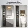 SoBuy BZR34-II-SCH Meuble Colonne Salle de Bain Étroite Anti-Humidité, Meuble de Rangement Vertical avec 4 Étagères Réglables + 1 Tiroir, Multifonction pour Salon,Chambre,Bureau, Noir, 20x20x180cm