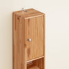 SoBuy BZR34-II-SH Meuble Colonne Salle de Bain en Bois Massif, Armoire de Rangement Étroite avec Tiroir et Compartiments Ouverts, Étagères Réglables, Couleur Bois, 20x20x180 cm