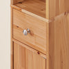 SoBuy BZR34-II-SH Meuble Colonne Salle de Bain en Bois Massif, Armoire de Rangement Étroite avec Tiroir et Compartiments Ouverts, Étagères Réglables, Couleur Bois, 20x20x180 cm