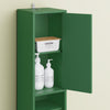 SoBuy BZR34-II-SY Meuble Colonne Salle de Bain, Armoire de Rangement Étroite avec Tiroir et Étagères Réglables - Meuble Salle de Bain Compact pour WC, Petits Espaces - Vert foncé, MDF, 20x20x180cm