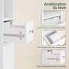 SoBuy BZR34-II-W Meuble Colonne Salle de Bain 20 cm - Armoire de Rangement Étroite avec Tiroir et Étagères Réglables - Meuble Salle de Bain Compact pour WC, Petits Espaces, MDF, Blanc, 20x20x180cm