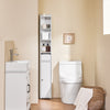 SoBuy BZR34-K-W Meuble Salle de Bain Colonne de Rangement Petit Meuble Haut avec Porte et Tiroir Armoire Salle de Bain Résistant à l’Humidité - Rangement WC et Toilettes Compact 20x20x145cm