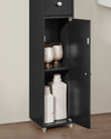 SoBuy BZR34-SCH Meuble Colonne Salle de Bain 20 cm - Armoire de Rangement Étroite avec Tiroir et Étagères Réglables - Meuble Salle de Bain Compact pour WC, Petits Espaces - Noir, MDF, 20x20x180cm