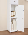 SoBuy BZR34-W Meuble Colonne Armoire Haut de Salle de Bain avec 1 Tiroir, 2 Portes et 5 Compartiments
