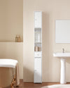 SoBuy BZR34-W Meuble Colonne Armoire Haut de Salle de Bain avec 1 Tiroir, 2 Portes et 5 Compartiments