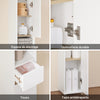 SoBuy BZR34-WN Meuble Colonne Armoire Haut de Salle de Bain avec 1 Tiroir, 2 Portes et 5 Compartiments