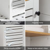 SoBuy BZR43-W Meuble Colonne Salle de Bain Étroit avec Étagères Ouvertes et Porte à Lames – Armoire de Rangement Haut pour Salle de Bain, WC, Cuisine ou Buanderie, Blanc-Bois, 160x40x30cm