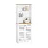 SoBuy BZR44-W Meuble Colonne de Salle de Bain Armoire Haute Meuble de Rangement avec 3 Etagères et 2 Portes persiennes