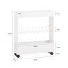 SoBuy BZR46-W Chariot de Rangement Mobile sur 3 Niveaux Étagère de Niche à Roulettes en Bois et métal