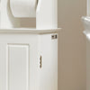 SoBuy BZR53-W Support Papier Toilette Armoire Toilettes Porte Brosse WC Meuble de Salle de Bain sur Pied en Bois ,20x18x79 cm