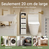 SoBuy BZR54-K-W Meuble WC Rangement, Meuble Salle de Bain 20cm avec 3 Tiroirs, Petit Armoire Salle de Bain Rangement, Etagere WC Mobile pour Toilette et Cuisine, Blanc, 60x20x82,3cm