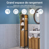 SoBuy BZR62-PF Colonne Salle de Bain Vintage 30x168x28 cm – Meuble Colonne Étroit avec 3 Compartiments Ouverts et 1 Porte – Armoire de Rangement pour WC ou Salle de Bain, Style Industriel