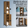 SoBuy BZR62-PF Colonne Salle de Bain Vintage 30x168x28 cm – Meuble Colonne Étroit avec 3 Compartiments Ouverts et 1 Porte – Armoire de Rangement pour WC ou Salle de Bain, Style Industriel