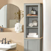 SoBuy BZR68-HG Meuble Colonne de Salle de Bain, Armoire Haute, Placard de Rangement, Étagère de Rangement, Colonne de Rangement pour Salon, Salle de Bain, Chambre - L39cm x P30cm x H169cm, Gris