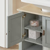 SoBuy BZR69-II-HG Meuble sous lavabo Salle de Bain avec Colonne– Meuble sous Vasque avec étagère réglable, Niche Ouverte & découpe Siphon – Placard de Rangement Salle de Bain, Gris 60x60x30cm
