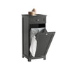 SoBuy BZR73-DG Meuble Bas de Salle de Bain Corbeille à Linge Armoire Toilette Meuble de Rangement avec 1 Tiroir et 1 Panier à Linge