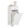 SoBuy BZR73-W Meuble Bas de Salle de Bain Corbeille à Linge Armoire Toilette Meuble de Rangement avec 1 Tiroir et 1 Panier à Linge