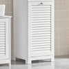 SoBuy BZR73-W Meuble Bas de Salle de Bain Corbeille à Linge Armoire Toilette Meuble de Rangement avec 1 Tiroir et 1 Panier à Linge
