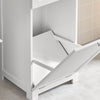 SoBuy BZR73-W Meuble Bas de Salle de Bain Corbeille à Linge Armoire Toilette Meuble de Rangement avec 1 Tiroir et 1 Panier à Linge