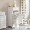 SoBuy BZR73-W Meuble Bas de Salle de Bain Corbeille à Linge Armoire Toilette Meuble de Rangement avec 1 Tiroir et 1 Panier à Linge