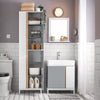 SoBuy BZR76-HG Meuble Colonne de Salle de Bain Placard Armoire Toilette Haute Etagères de Rangement