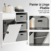 SoBuy BZR77-W Meuble de Salle de Bain avec Paniers à Linge, Armoire à Linge avec 3 Paniers et Tiroir, Armoire de Salle de Bain en Bois, Corbeille à Linge, Blanc, 80x91x38cm