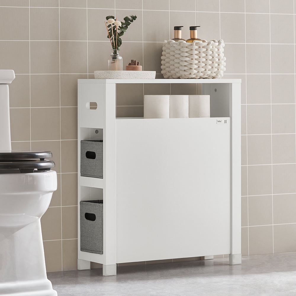 Meuble de salle de bain SoBuy BZR49-W Support Papier Toilette Armoire Porte-Papier  Toilette Porte Brosse WC