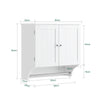 SoBuy BZR84-W Meuble Salle de Bain Suspendu Armoire Murale Blanc 60 x 30 x 60 cm, Meuble Haut Salle de Bain avec Étagères Réglables, Rangement pour WC et Toiles, Solution Pratique pour Petits Espaces