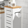 SoBuy BZR85-W Porte Papier Toilette Vertical, étroit, Meuble WC, Support Papier Toilette, Armoire Toilettes