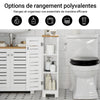 SoBuy BZR85-W Armoire de Salle de Bain Étroit – Meuble WC Rangement Gain de Place – Rangement pour Papier Toilette en Bois, pour Petites Espace, Résistant à l'Humidité, Blanc-Naturel, 20x75x18 cm