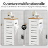 SoBuy BZR85-W Armoire de Salle de Bain Étroit – Meuble WC Rangement Gain de Place – Rangement pour Papier Toilette en Bois, pour Petites Espace, Résistant à l'Humidité, Blanc-Naturel, 20x75x18 cm