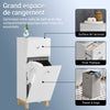 SoBuy BZR93-W Armoire à Linge, Corbeille à Linge, Meuble Bas de Salle de Bain sur Pieds, Armoire Toilette, Meuble de Rangement avec 1 Tiroir et 1 Panier à Linge Amovible, Blanc, 34x30x90cm