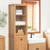 SoBuy BZR95-N Meuble Colonne de Salle de Bain, Armoire Haute, Placard de Rangement, Étagère de Rangement avec 1 Panier à Linge et 3 Étagères
