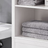 SoBuy BZR95-W Meuble Colonne de Salle de Bain, Étagère de Rangement avec 1 Panier à Linge et 3 Étagères