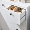 SoBuy BZR97-W Armoire à Linge avec Sac à Linge, Meuble Bas de Salle de Bain Armoire Toilette