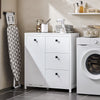 SoBuy BZR97-W Armoire à Linge avec Sac à Linge, Meuble Bas de Salle de Bain Armoire Toilette