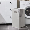 SoBuy BZR97-W Armoire à Linge avec Sac à Linge, Meuble Bas de Salle de Bain Armoire Toilette