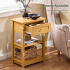 SoBuy FBT46-N Bout de Canapé Table de Chevet Table de Nuit Table d'Appoint avec 1 Tiroir et 2 Étagères pour Salon, Chambre ou Bureau, L45 x P30cm x H68cm, Couleur en Bois