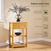 SoBuy FBT46-N Bout de Canapé Table de Chevet Table de Nuit Table d'Appoint avec 1 Tiroir et 2 Étagères pour Salon, Chambre ou Bureau, L45 x P30cm x H68cm, Couleur en Bois