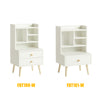 SoBuy FBT100-W Table de Nuit Moderne avec Tiroirs & Étagères Ouvertes, Table de Chevet avec Pieds en Bois de Pin, Rangement pour Chambre & Salon, Blanc