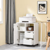 SoBuy FBT105-W Meuble Imprimante sur roulettes Caisson de Bureau Mobile avec 2 Tiroirs, 1 Compartiment Ouvert et 1 Meuble Bureau Rangement Chariot Amovible pour Dossiers Blanc 60×35×70 cm